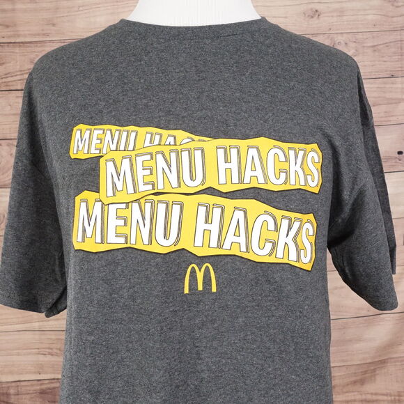 McDONALD'S MENU HACKS IN FAST FOOD T-SHIRT SIZE XL - Picture 1 of 5